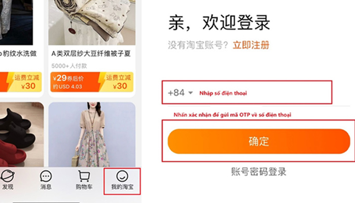 tạo tài khoản taobao