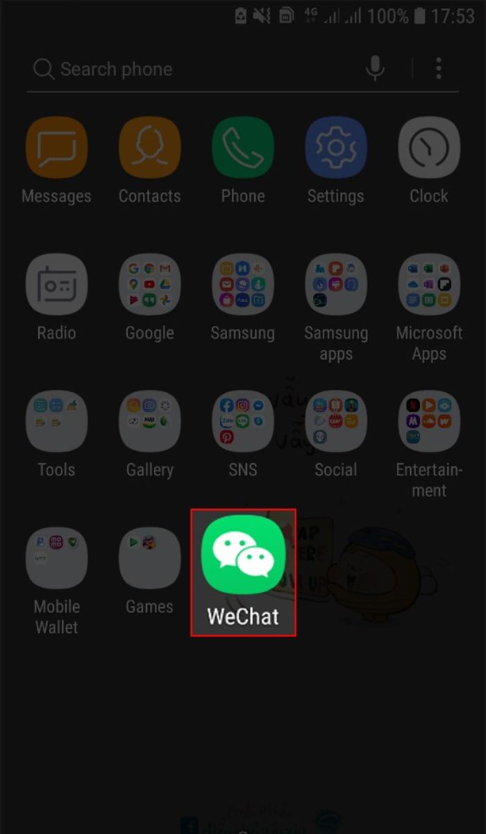 mở ứng dụng wechat