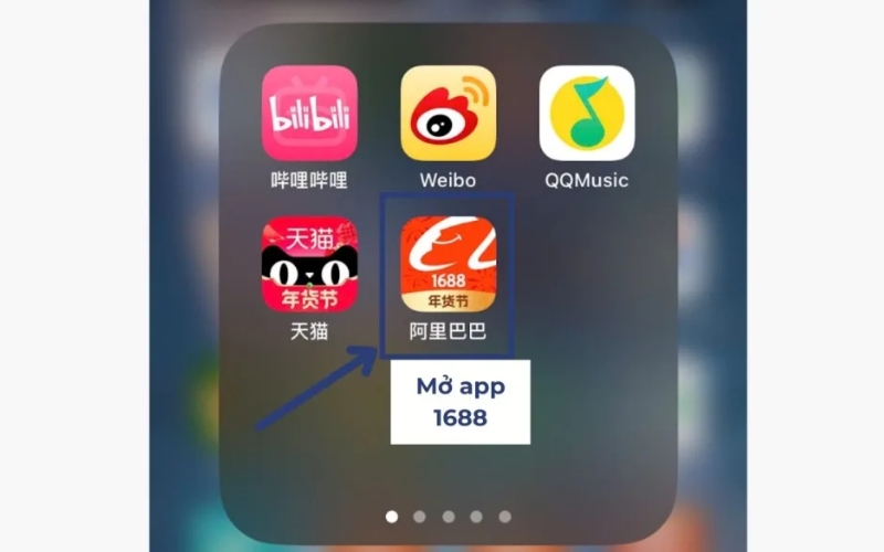 Mở ứng dụng 1688 và đăng nhập vào tài khoản mua hàng