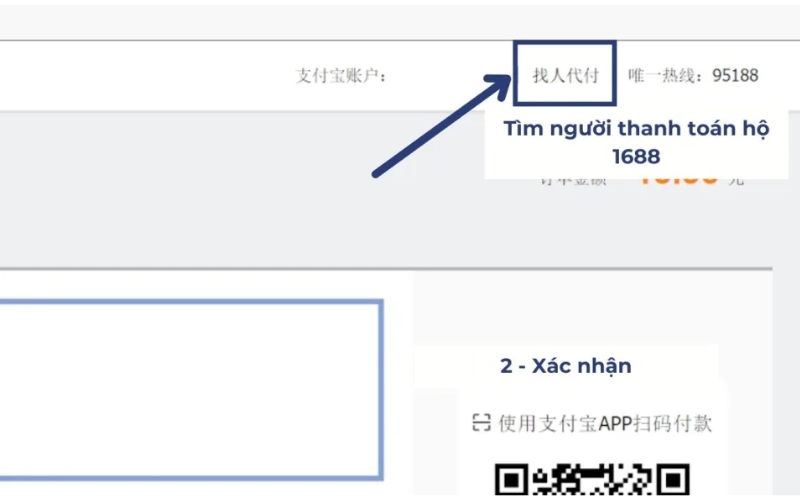 nhấn chọn Tìm người thanh toán hộ