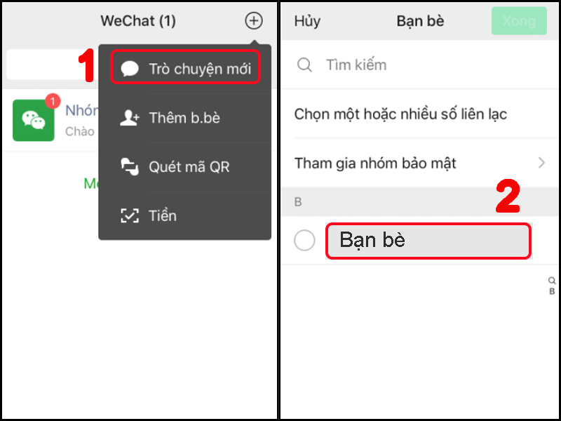 Chọn Trò chuyện mới