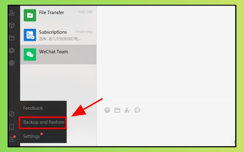 chọn Backup and Restore