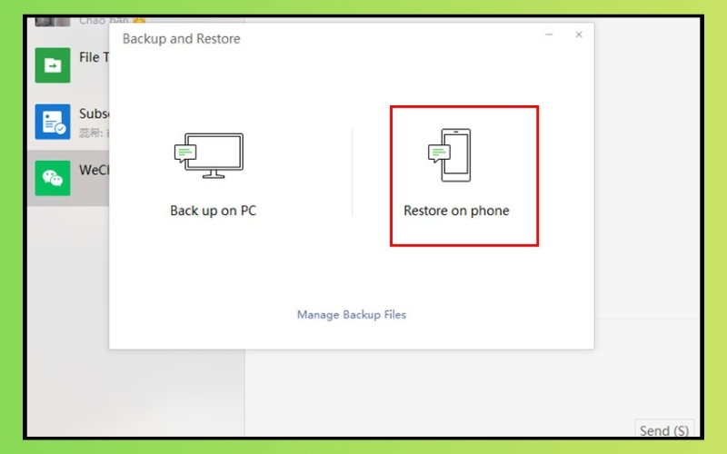 chọn Restore on Phone