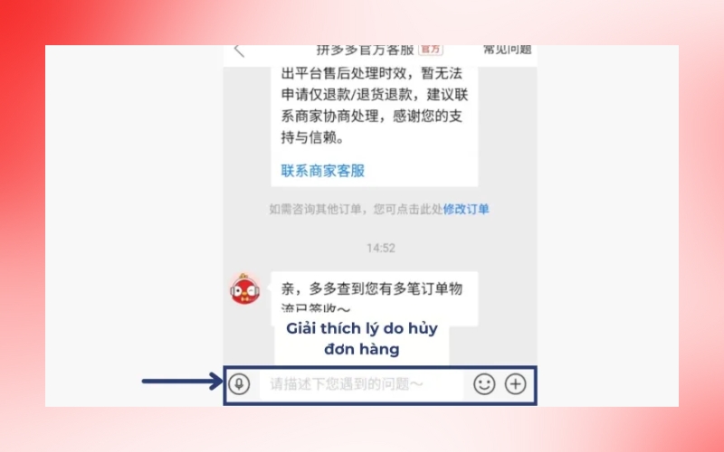 giải thích lý do hủy đơn và cung cấp tài liệu liên quan