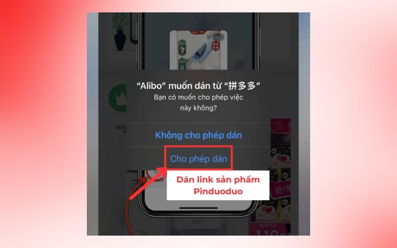chọn “Cho phép dán”