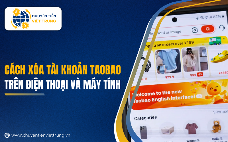 cách xóa tài khoản Taobao