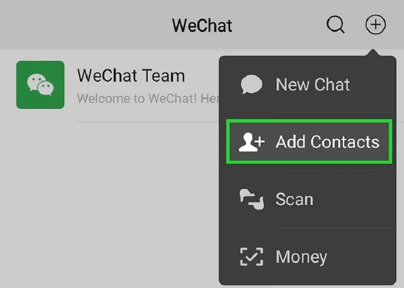 nhấn vào Add Contacts (Thêm bạn bè)