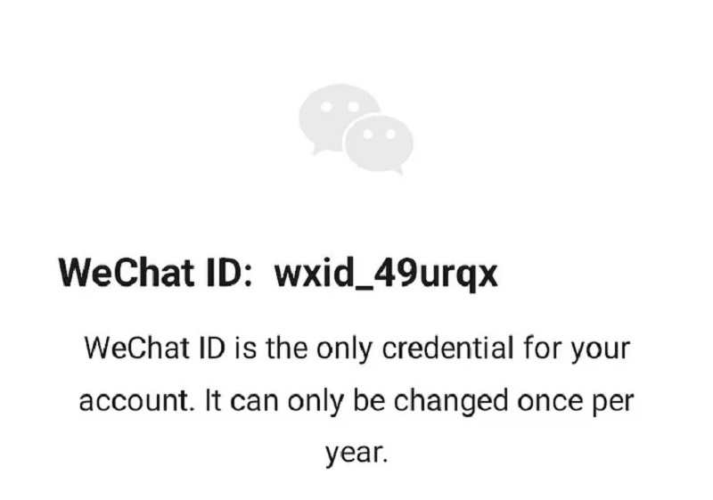 nhấn vào WeChat ID để hiển thị ID hiện tại