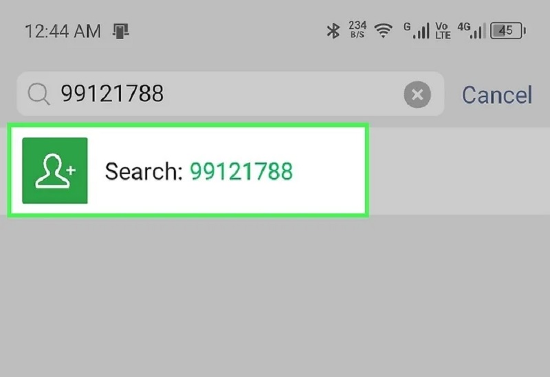 nhập WeChat ID vào ô tìm kiếm