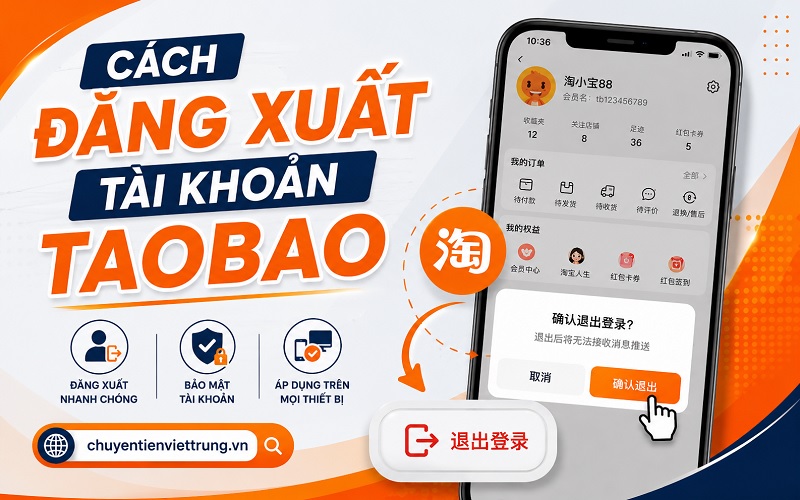cách đăng xuất tài khoản Taobao