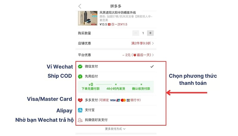 Lựa chọn phương thức thanh toán phù hợp