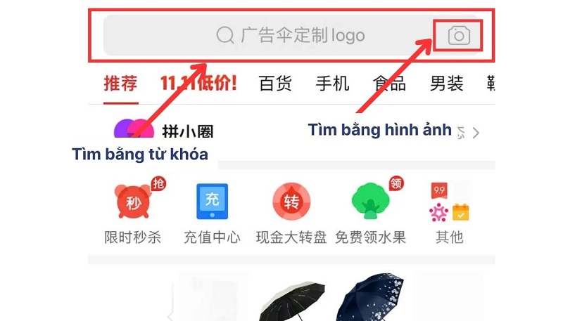 Tìm kiếm sản phẩm bằng từ khóa và hình ảnh